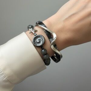 Elegant Silver Bracelet Set